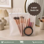 10 Adet Fermuarlı Makyaj Çantası Organizer BKBSET2 - Görsel 2